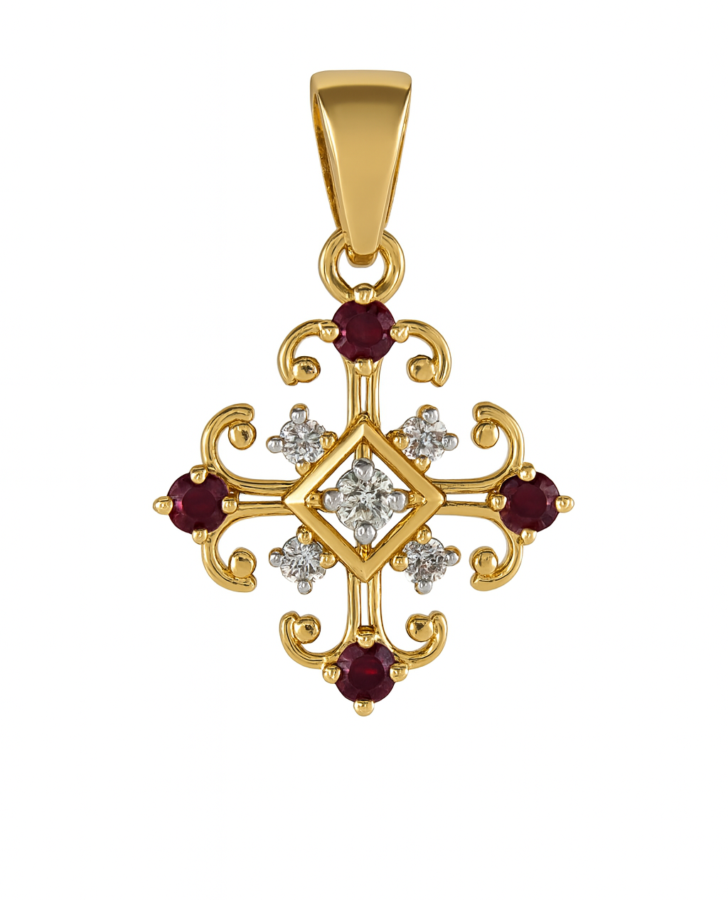 Beautiful 18 Kt Gold  Natural Diamond Pendant